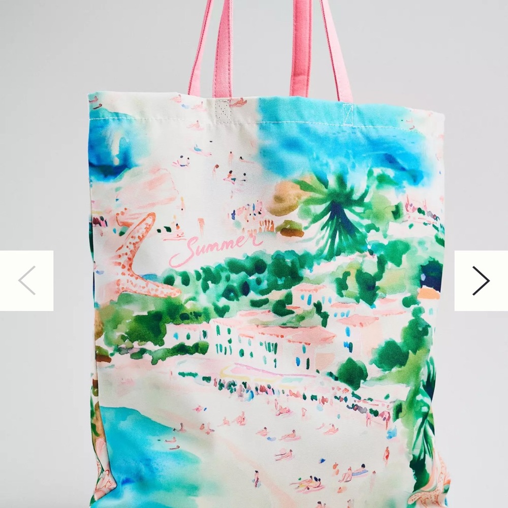 Anthropologie Graphic Canvas Tote